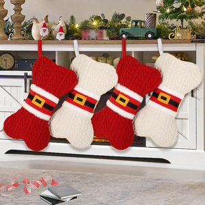 Hot Sell 2027 Knitted Bone Shape <b>Christmas</b> <b>Stocking</b> <b>for</b> <b>Dogs</b> Pets - Product Image 1