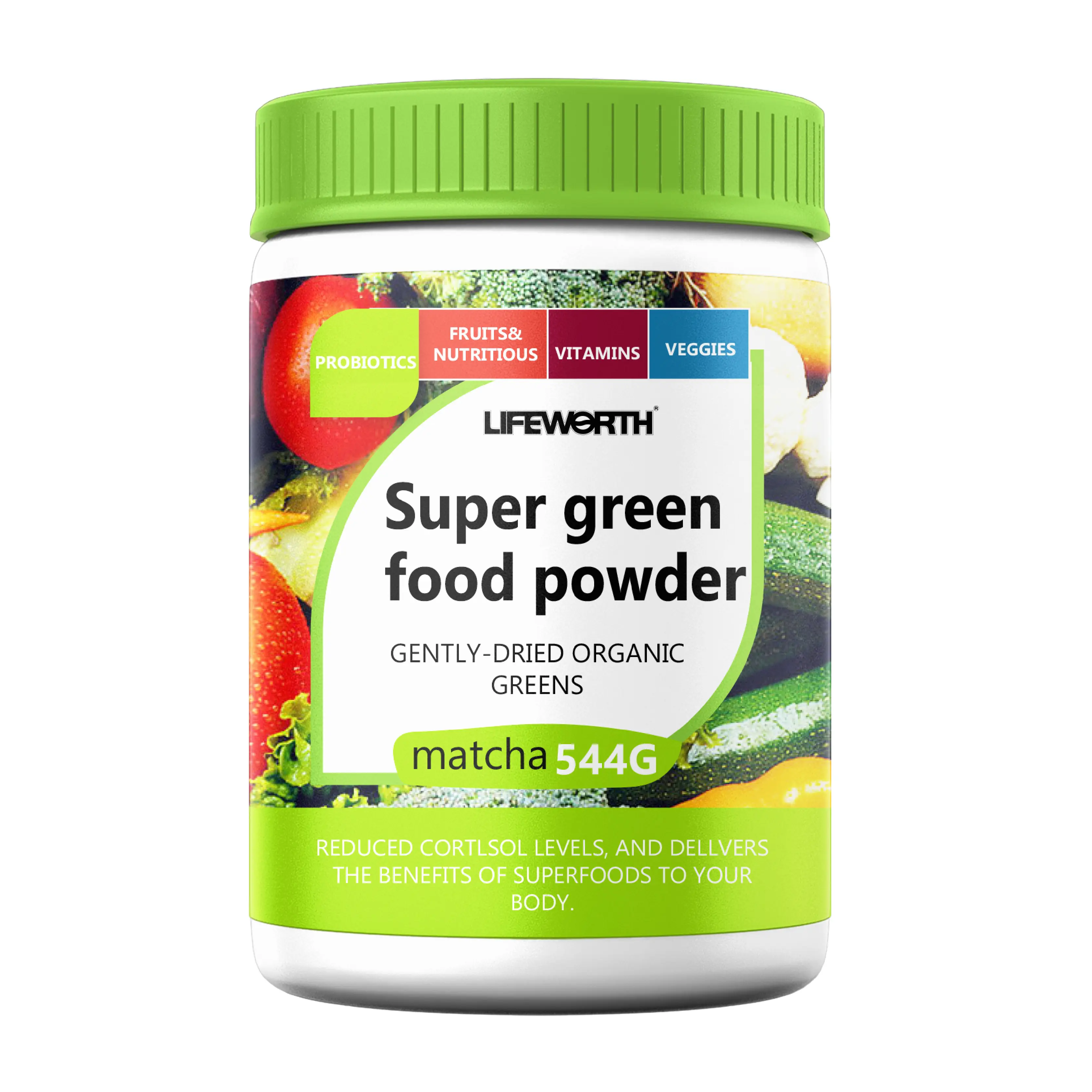 Lifeworth Bubuk Protein OEM/ODM Bubuk Makanan Super Vitamin Label Pribadi Makanan Super Hijau Kesehatan