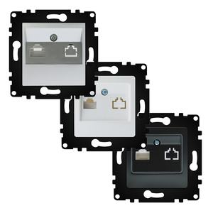 Módulo de salida para cable en color gris, diseño compacto, ideal para instalaciones eléctricas y conexión de dispositivos. - Product Image 1