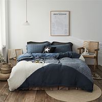 Dn Warm Winter Luxury Soft Knit Throw Acrylique Quatre Ensemble Housse de Couette Drap de Lit