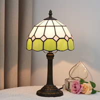 Lampe de table rétro de style européen de 8 pouces, simple, pour salon, chambre, restaurant, bar, lampe de table pastorale verte méditerranéenne