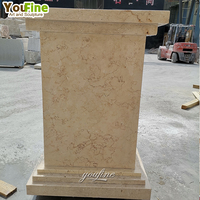 Base faite sur commande de marbre de piédestaux en pierre naturelle de décoration pour des sculptures de statue