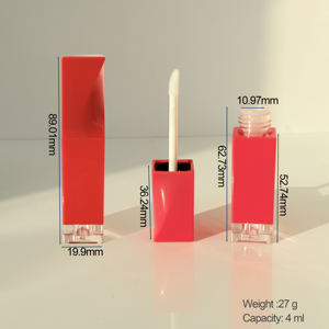 Nouveauté : <span class=keywords><strong>tube</strong></span> vide pour gloss à lèvres de 4 ml, contenant pour baume à lèvres, carré, rouge, tubes et boîte pour gloss à lèvres personnalisés avec logo - Product Image 2