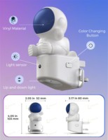 Veilleuse LOHAS Creative 3D Astronaute à brancher sur prise murale avec capteur crépusculaire RGB + Blanc doux 3000K pour chambre à coucher