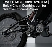 Moto tout-terrain électrique nouvelle génération à couple élevé 3600W, sans balais, légère (53kg), batterie lithium 48V, vitesse rapide 50km/h