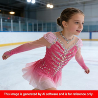 LIUHUO – robe de patinage artistique pour filles, rose, avec strass scintillants, vêtements de danse pour compétition, personnalisés, JC413