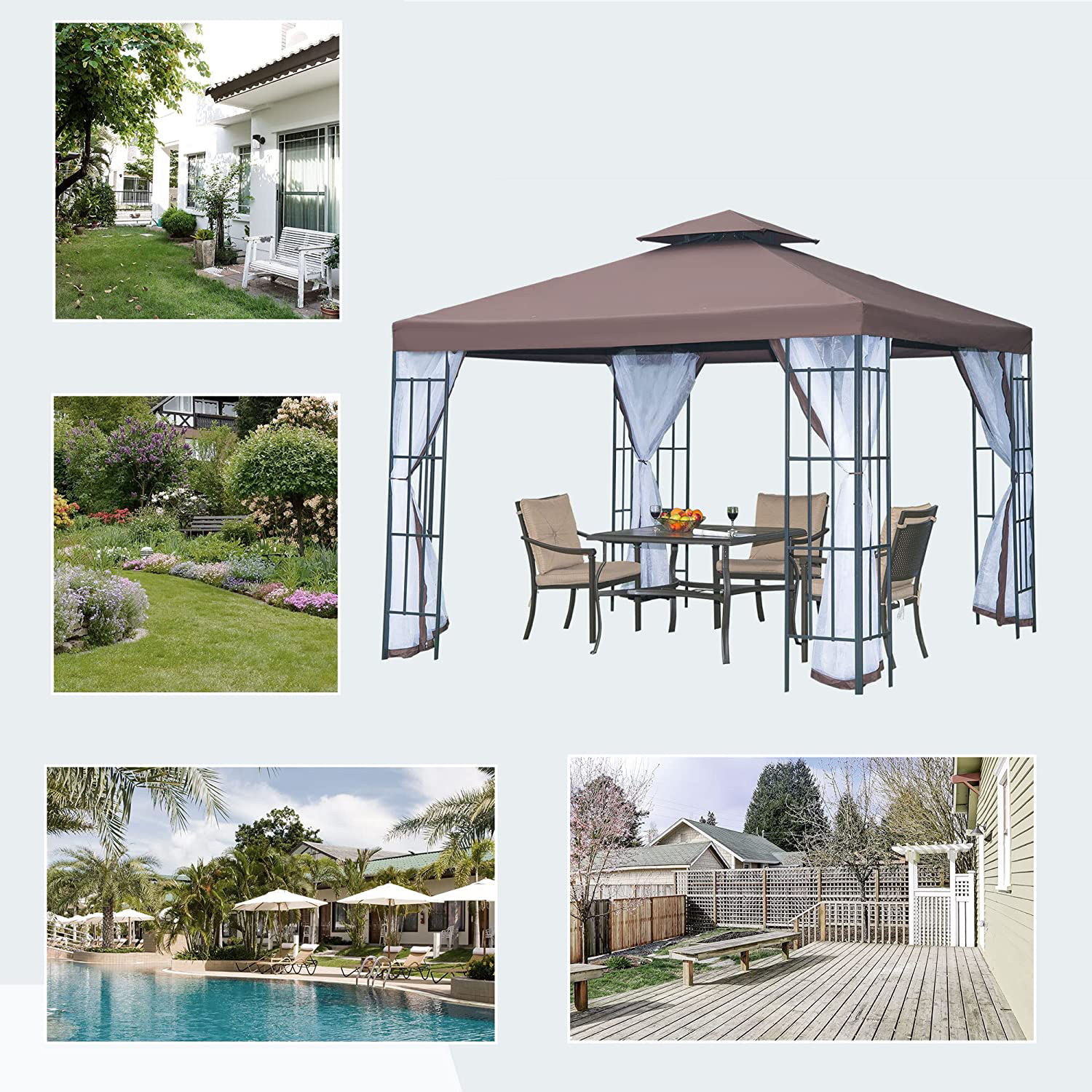 X m Outdoor Gazebo Garden Gazebo Party Tent Marquee Double