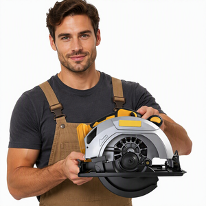 Sierra Circular para Cortar Madera, 1400W, <span class=keywords><strong>Motor</strong></span> sin Escobillas, Ángulo y Profundidad Ajustables, Sierra Eléctrica Industrial para Bricolaje - Product Image 3