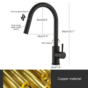 Robinet <span class=keywords><strong>mitigeur</strong></span> de <span class=keywords><strong>cuisine</strong></span> flexible et pliable pour évier, livraison gratuite, de luxe, <span class=keywords><strong>noir</strong></span> mat - Product Image 6