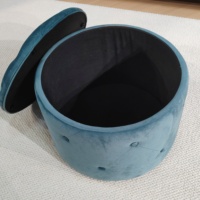 Bailey meubles personnalisé touffeté bouton rond moderne stockage pouf rembourré repose-pieds pouf pour salon