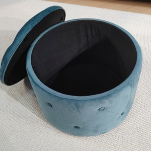 Muebles <span class=keywords><strong>Bailey</strong></span>, botón con mechones personalizado, almacenamiento moderno redondo, taburete tapizado otomano, puf para sala de estar - Product Image 2