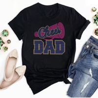 Nouveau Bling Cheer DAD Rhinestone Transferts de chaleur prêt à appuyer sur le transfert de strass Hot Fix