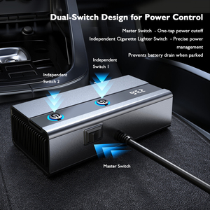 GC11S ที่ชาร์จแบตในรถ ตัวแยกไฟบุหรี่แบบ USB-C สายชาร์จเร็วแบบ PD สายเคเบิลแบบยืดหดได้ <span class=keywords><strong>9</strong></span> พอร์ต พร้อมระบบตรวจสอบแรงดันไฟฟ้า 12-24V - Product Image 2