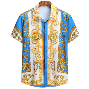 Camisa de Manga Corta Islámica Árabe de Oriente Medio para Hombre, Estilo Real Hawaiano <span class=keywords><strong>Betis</strong></span>. - Product Image 4