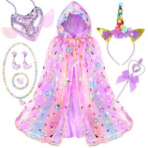 Conjunto <span class=keywords><strong>de</strong></span> Capa Brillante <span class=keywords><strong>de</strong></span> Princesa con Accesorio <span class=keywords><strong>de</strong></span> Capucha y Luces LED, Disfraz <span class=keywords><strong>de</strong></span> Halloween para Niñas, Suministro Transfronterizo ODM - Product Image 2