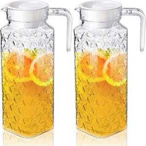 Jarra de Vidrio con 6 Vasos, Diseño Nuevo de Alta Calidad, Jarra de Agua con Forma de Cristal, Juego de Jarra con Tapa de Corcho, Venta al Por Mayor - Product Image 1
