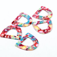 Accessoires de bricolage Boucles d'oreilles écaille de tortue Perles acryliques en acétate Pendentifs en forme de D Boucles d'oreilles Pièces détachées Fournitures de bijoux
