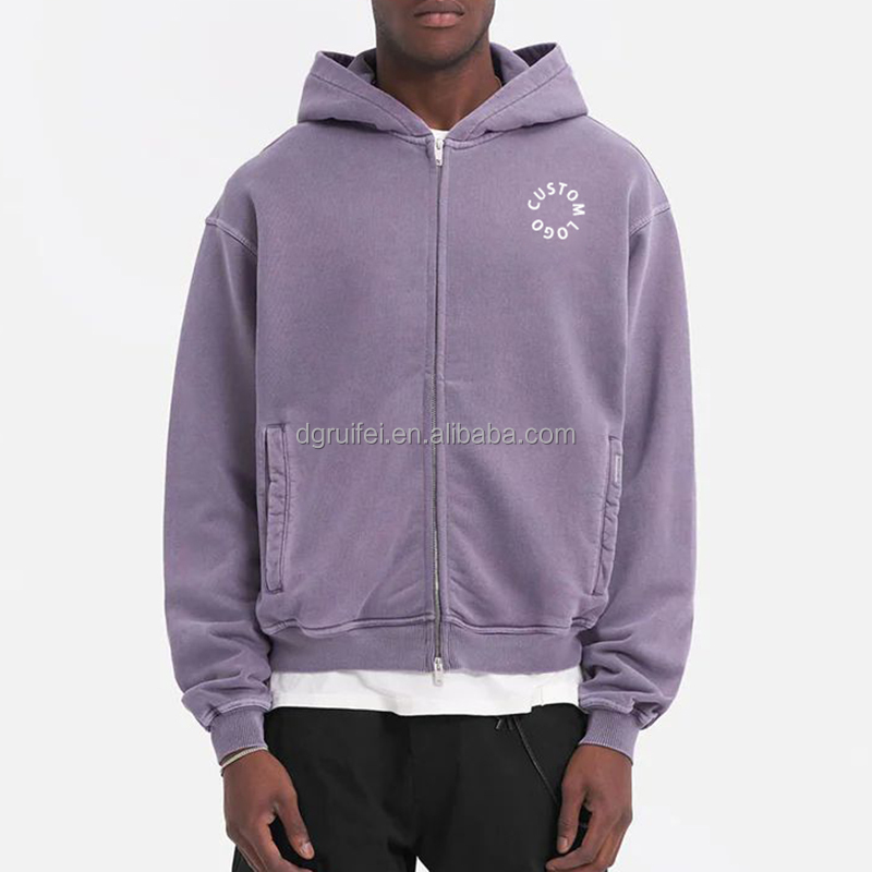 Cotton Heavyweight Washed Zip-up Hoodie