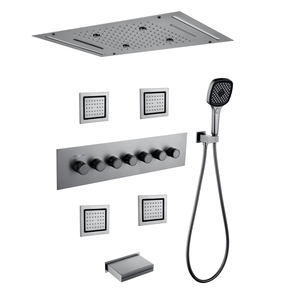 Système de Douche Thermostatique Encastré de Haute Qualité avec Robinet Poli, Garantie 10 Ans, pour Hôtels et Villas, Mitigeur de Salle de Bain en Laiton - Product Image 1
