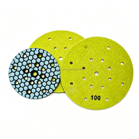 Disque de ponçage diamanté à trous alvéolés 5'' 6'' auto-agrippant pour le ponçage à sec de la pierre et du béton