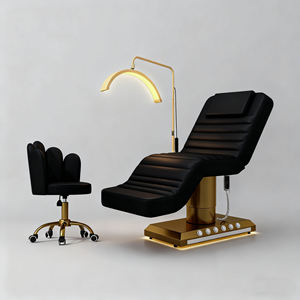 Lujosa cama de belleza eléctrica con Motor 3/4, silla de belleza eléctrica de acero inoxidable dorado, mesa de masaje <span class=keywords><strong>Facial</strong></span>, cama para SALÓN DE Hotel - Product Image 4