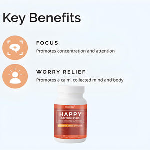 Saffron Plus 90-Count Suplemento de hierbas Nutrición dirigida al cerebro Promueve la atención y el enfoque - Product Image 5