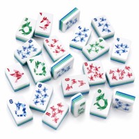 Set Mahjong Amerika Pola Geometris 4 Pemain Mewah 5 Lapis Akrilik 160 Buah Ubin untuk Hadiah Klub Mah Jongg Sosial