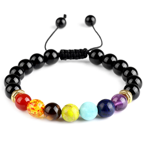 <span class=keywords><strong>Bracelet</strong></span> de yoga en pierre naturelle ajustable en œil de <span class=keywords><strong>tigre</strong></span> de lave, agate, lapis-lazuli, cordon perlé tressé, <span class=keywords><strong>7</strong></span> <span class=keywords><strong>chakras</strong></span> - Product Image 4