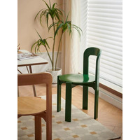 Chaise de Repas de Style Nordique en Bois Massif, Dossier Coloré, pour Maison, Café ou Salon, Modèle Rey