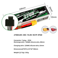 Batterie LiPo ACE 4S 14,8V, 30C & 45C 2200-5300mAh pour drone FPV, voiture RC, avion RC, modèle de loisir