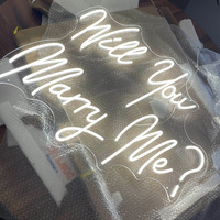Enseigne personnalisée en gros Enseigne avec lettres lumineuses Enseigne au néon Will You Marry Me Enseigne au néon pour décoration de fête de mariage