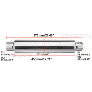 Silenciador de Escape para Automóvil de Acero Inoxidable de 2"/2.25"/2.5" (51mm/63mm/57mm), Resonador, Punta de Silenciador Cromada, Sistema de Escape Universal - Product Image 4