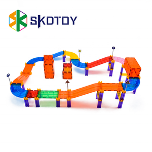 Car Race Track Neue Magnet fliesen Set 100 Stück Magnet fliesen für Kinder Bulk 3d Magical Magnetic Building Blocks <span class=keywords><strong>2</strong></span> Light Up Car - Product Image 2