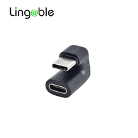 Lingable 90 degrés USB 2.0 convertisseur à Angle droit Type C adaptateur mâle à femelle pour téléphones mobiles connecteur de chargeur intelligent
