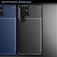 Pour Samsung Galaxy S24 Ultra étui Auto Focus en fibre de carbone étui souple pour Samsung Galaxy S23 S22 FE Slim Cover