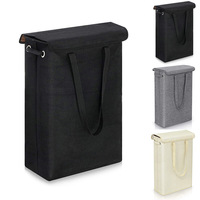 Panier à linge en coton et lin à espace étroit, pliable, pour vêtements sales, bac de rangement portable pour bureau, chambre à coucher