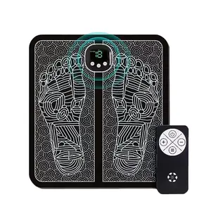 Massaggiatore per piedi Ems elettrico ad alta frequenza portatile a 8 modalità per la casa per le persone anziane tappetino per massaggio con vibratore per piedi pieghevole