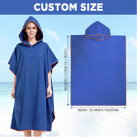 Serviette poncho à capuche en microfibre suédée à séchage rapide, impression personnalisée, vente en gros fabricant