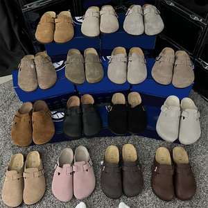 Birkenstocks – Nouveaux sabots d'été à bout fermé en PU léger, semelle en liège rehaussée en cuir de vachette, style hiver-printemps - Product Image 4