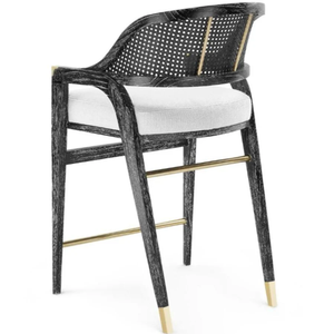 Tabouret de bar moderne avec matériaux en bois et en bois tressé/osier/rotin/canne pour bar à domicile et usage commercial - Product Image 4