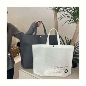 Customized Reusable Folding Non-Woven Tote Shopping <b>Bag</b> Environmentally Friendly with Custom Printed Logo - Product Image 1