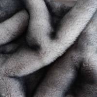 Couverture de luxe en fausse fourrure de lapin imprimée à pointe teintée chinchilla, 100 % polyester, effet Minky Hug, par le fabricant