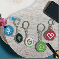 Mini porte-clés NFC intelligent Google Review en PVC époxy avec code QR pour avis et réseaux sociaux