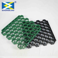 Grille perméable en plastique pour terrassement, idéale pour les parkings, voies d'accès et terrains de golf, 500mm x 500mm x 38mm