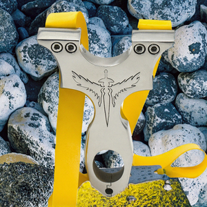 Caccia all'aperto in acciaio inox doppio filo fionda con fascia di gomma resistente fionde e accessori - Product Image 3