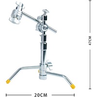 Mini soporte de bolsillo C con brazo de pluma y cabeza de agarre Mini cabeza de bola para iluminación de vídeo de estudio de fotografía de mesa o trabajo en miniatura