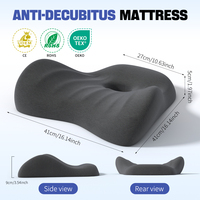 Coussin de siège pour soulager les douleurs du coccyx, coussin de chaise de bureau, coussin en mousse à mémoire de forme avec housse antidérapante pour un soutien doux sur la chaise