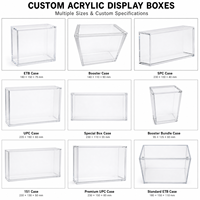 Boîte de protection en acrylique Lucite pour boosters TCG, personnalisable en gros, étui de présentation anti-poussière scellé pour jouets, fabricant, taille sur mesure