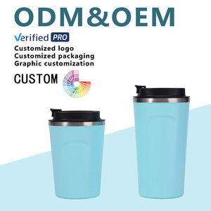 环保不锈钢16盎司旅行咖啡杯新款双壁真空绝缘带盖不倒翁杯 - Product Image 2