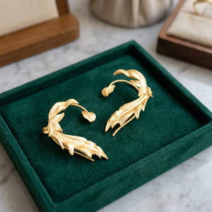 Pendientes de Oreja con Alas de Pluma en Latón Chapado en Oro de 18K, Estilo Bohemio, Moderno, Unisex, Regalo, Joyería de Moda - Product Image 1